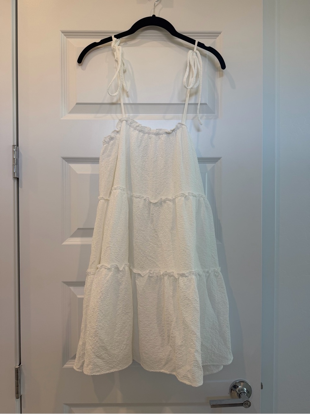 Carly Jean Los Angeles White Tiered Mini Dress
